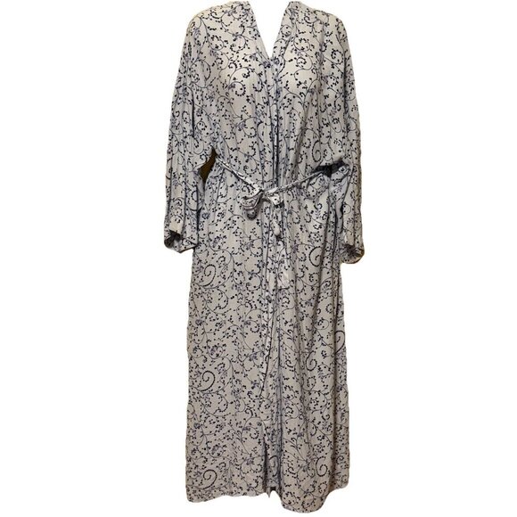 Marks & Spencer St Michael Women’s Long Robe Light Blue Relax Size Large - Picture 1 of 5